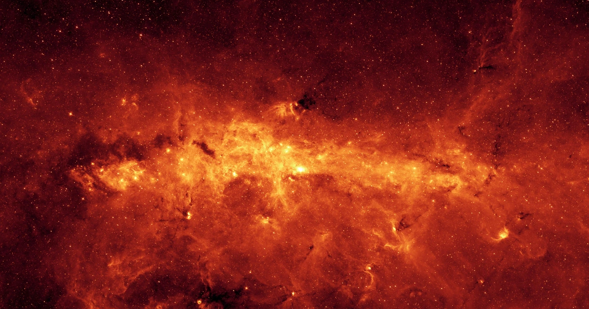 Vue infrarouge du centre de la Voie lactée observée par le télescope spatial Spitzer.
